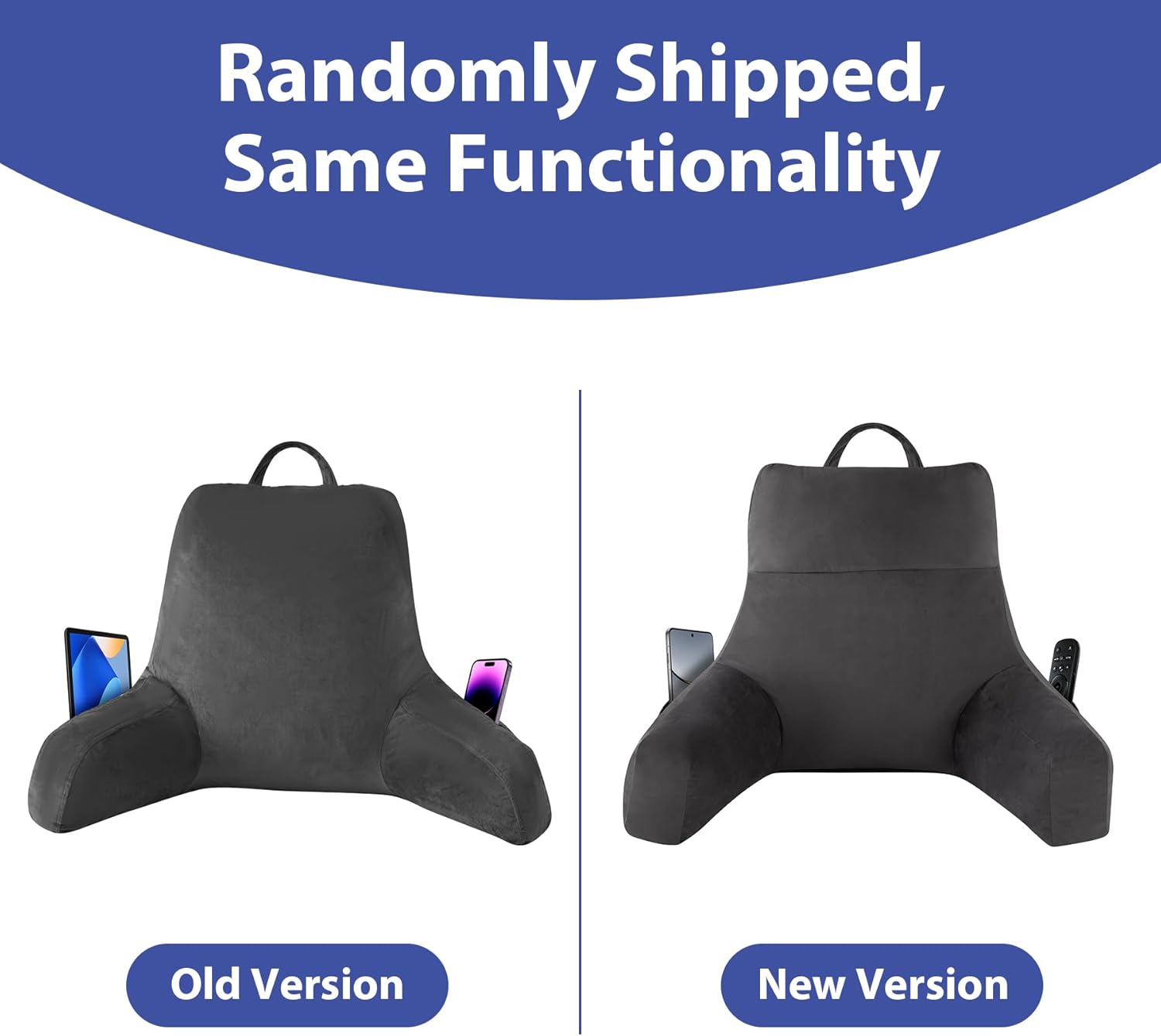 Back Pillow for Bed Sitting up, Reading Pillow for Sitting in Bed Adult, Back Support Pillow, Memory Foam Sit up Lounge Backrest Pillow with Arms for TV, Couch, Chair, Dorm,